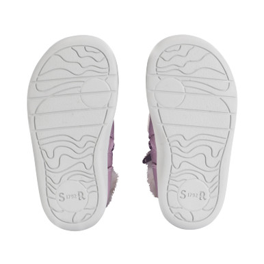 Flurry, Mauve leather unicorn girls zip-up first ankle boots