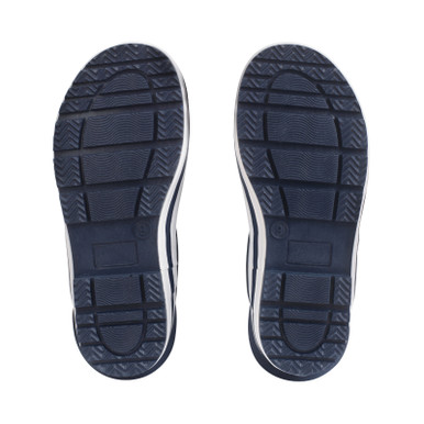 Big Puddle, Navy white stripe kids slip on waterproof kids wellies