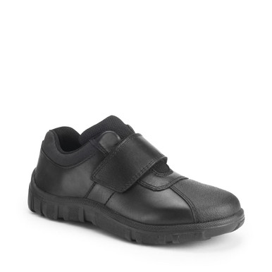 Atlas, Black leather Simply by Start-Rite boys rip-tape Dual-Fit school shoes