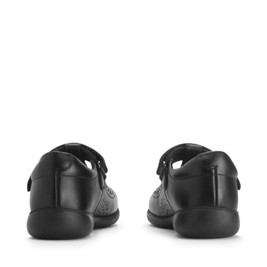 Hope, Black leather girls rip-tape T-bar school shoes