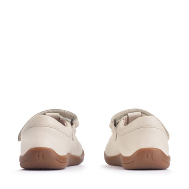 Eternal, Cream leather girls rip-tape T-bar first walking shoes
